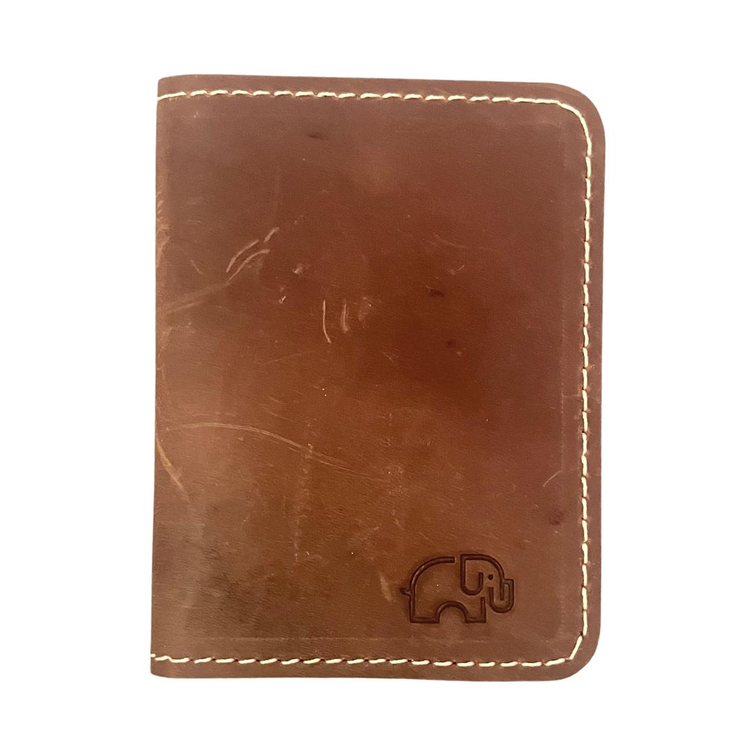 Porta Cartão Caramelo com Pesponto Cru